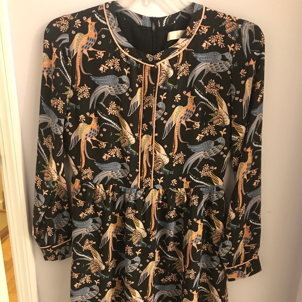 Worn once LOFT bird print mini dress